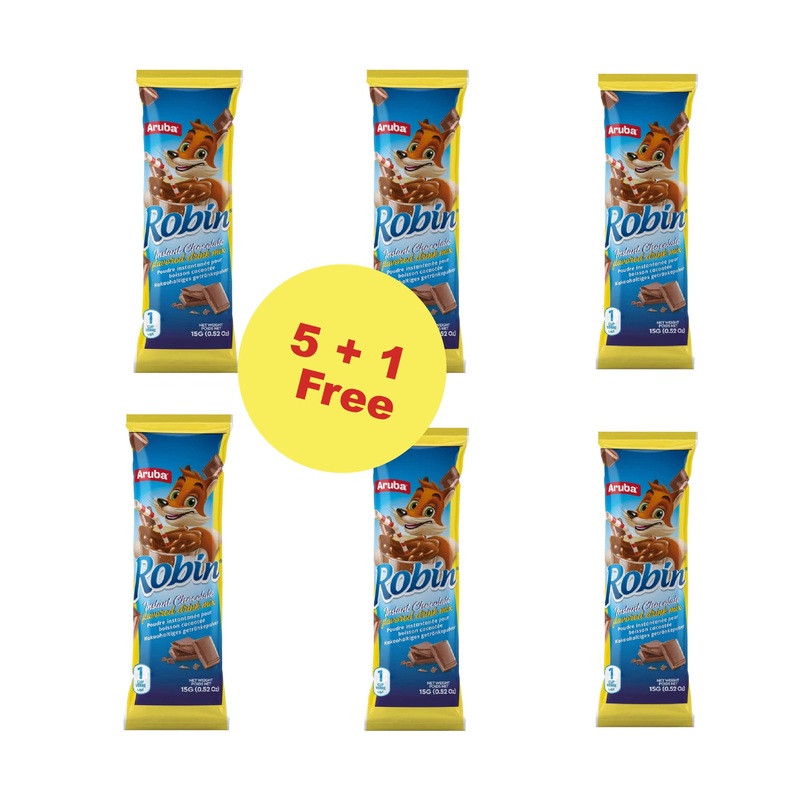 Aruba Robin Instant Chocolate Flavored Drink Mix 15g*5pcs+1pc Free | Aruba In Lebanon