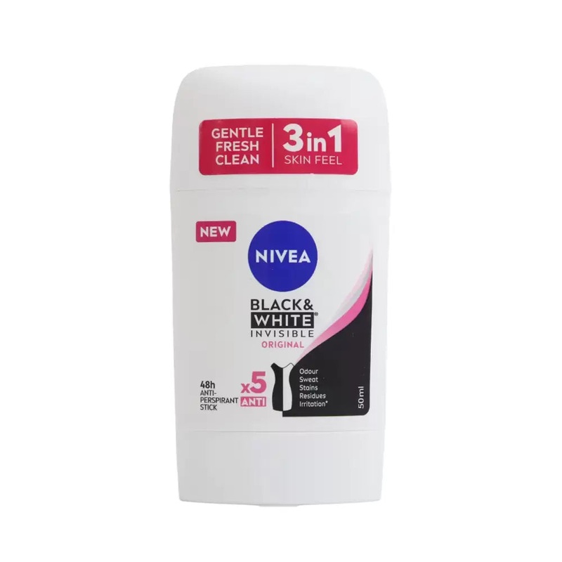 Nivea Black & White Invisible Original 3 In 1 Anti-Perspirant Stick 50ml | Nivea In Lebanon