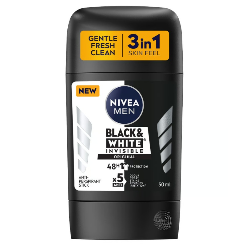 Nivea Men Black & White Invisible Original 48H 3 In 1 Anti-Perspirant Stick 50ml | Nivea In Lebanon