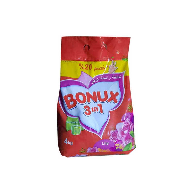 Bonux 3in1 Automatic Powder Cleaner Lily 4kg | Bonux In Lebanon