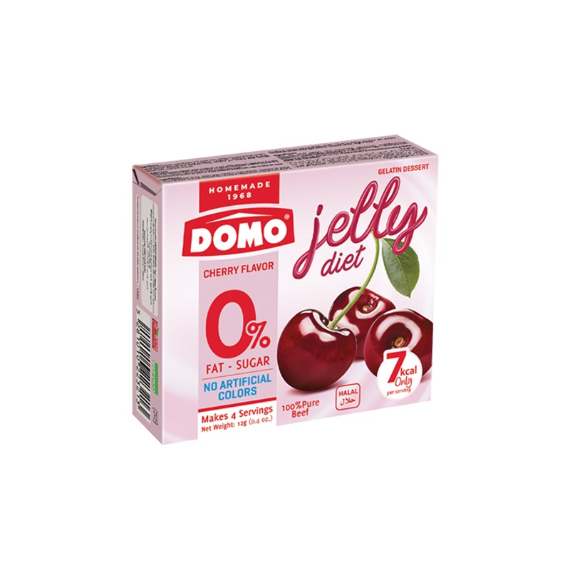 Domo Pure Beef Jelly Diet Cherry Flavor 12g | Domo In Lebanon