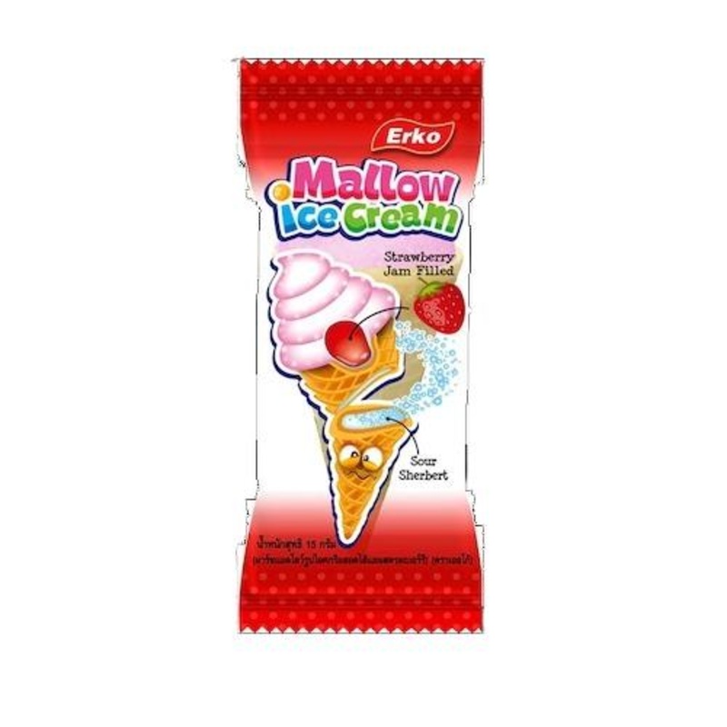 Erko Mallow Ice Cream Strawberry Jam Filled 15g |Erko In Lebanon