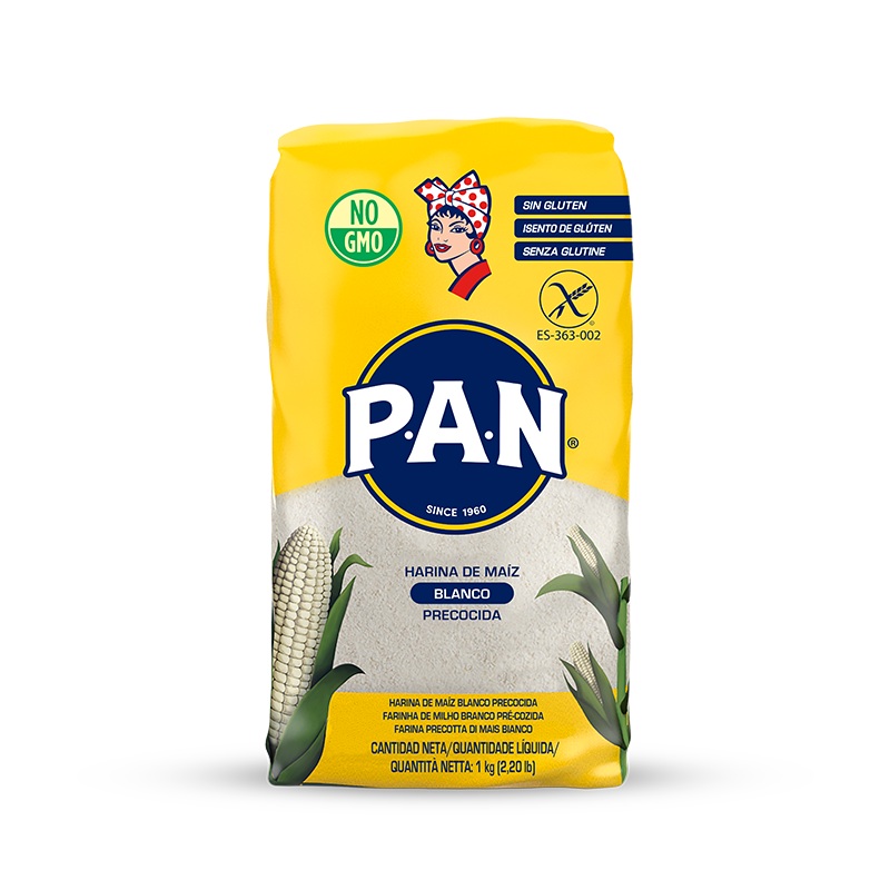 Pan Precooked White Corn Flour 1Kg | Pan In Lebanon