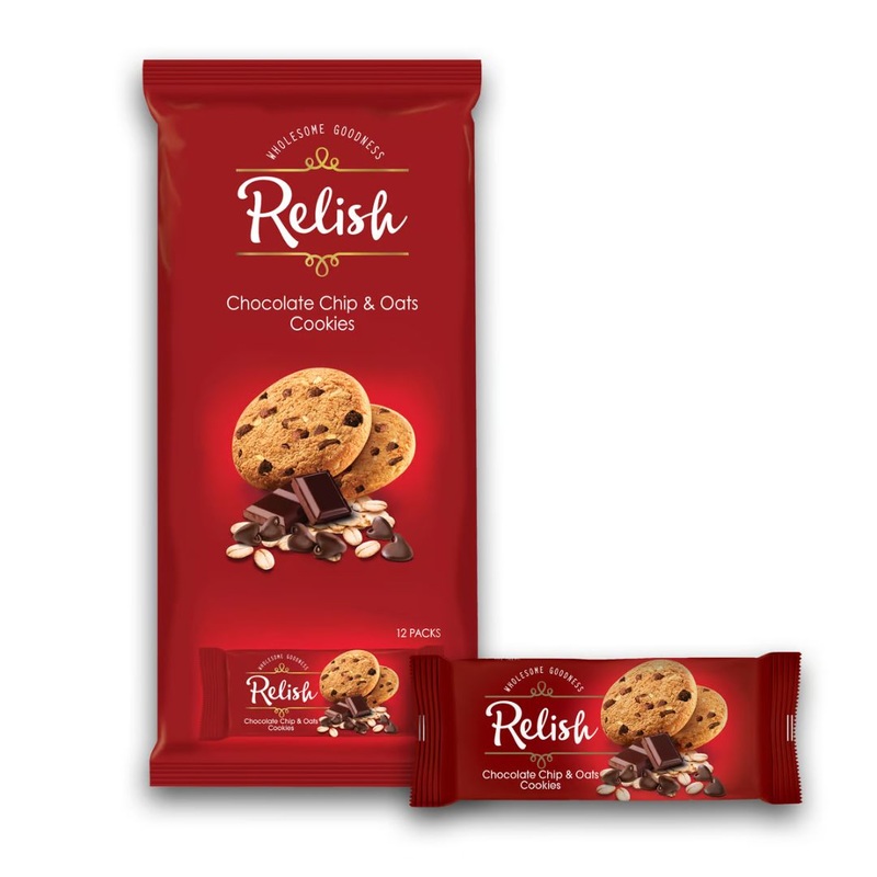 Relish Chocolate Chip & Oats Cookies 12x42g  | Relish In Lebanon