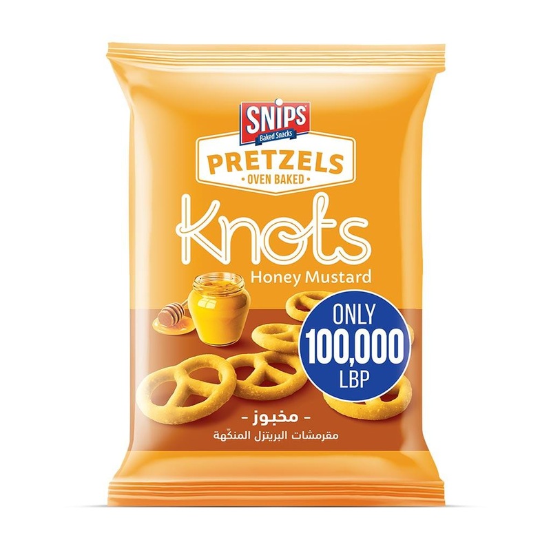 Snips Pretzels Oven Baked Honey Mustard Knots 250g | Snips In Lebanon