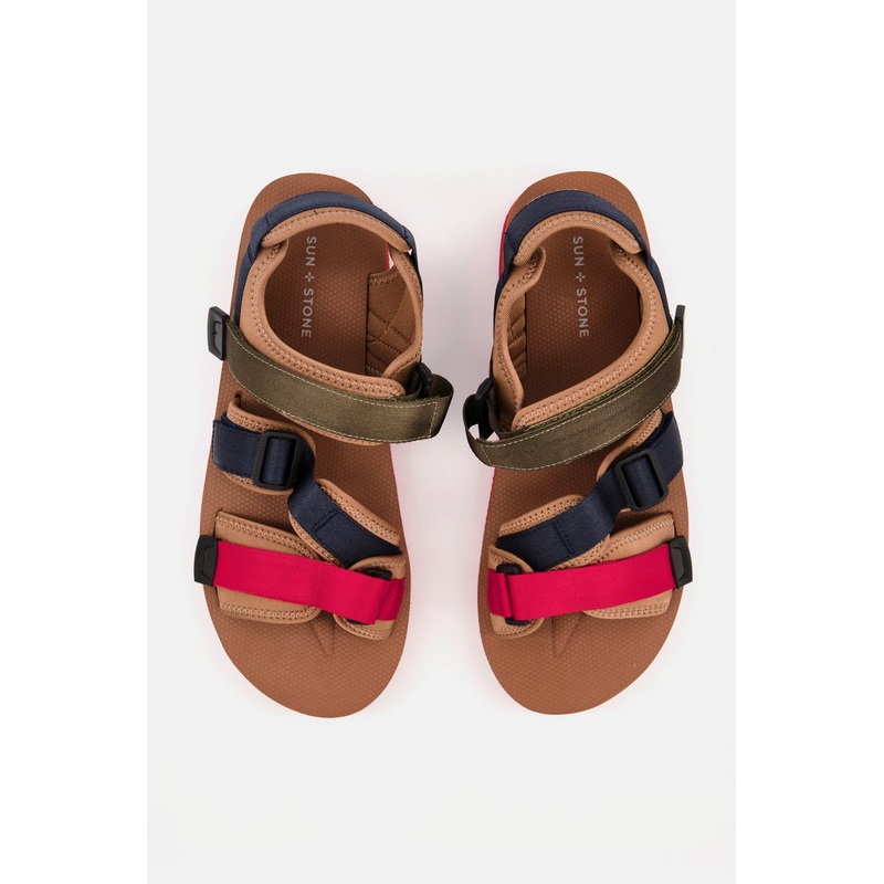 Sun & Stone Lormier Men’s Sandals Tan/Blue/Red