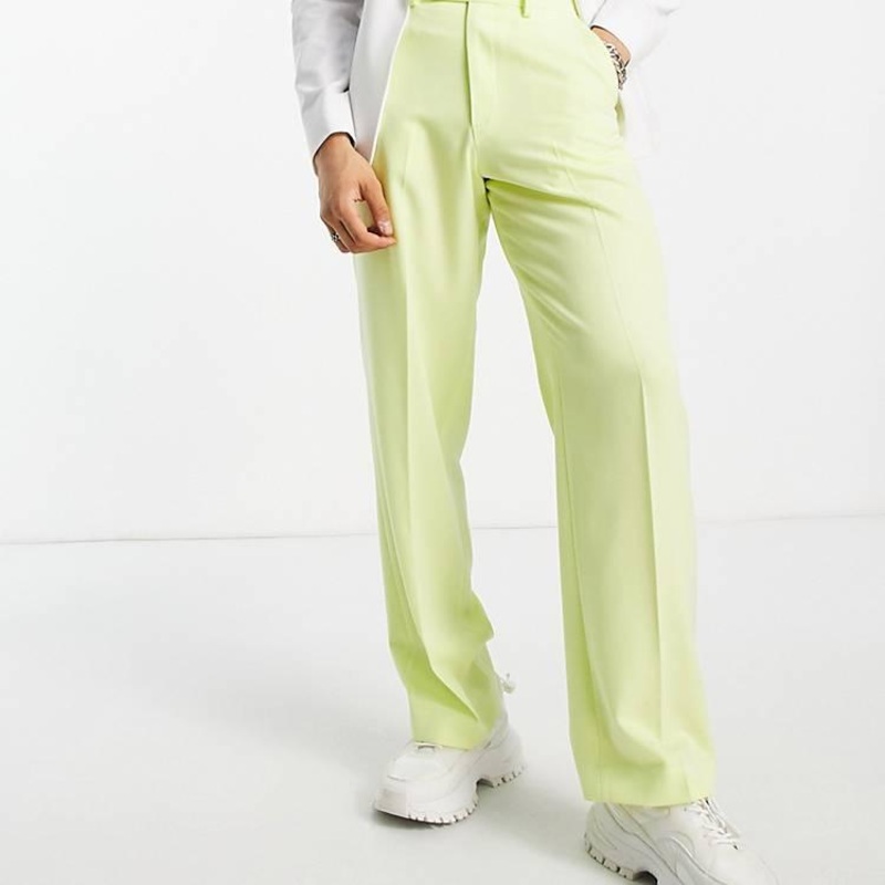 ASOS Design Men’s Light Yellow Wide Leg Trousers | ASOS Design In Lebanon