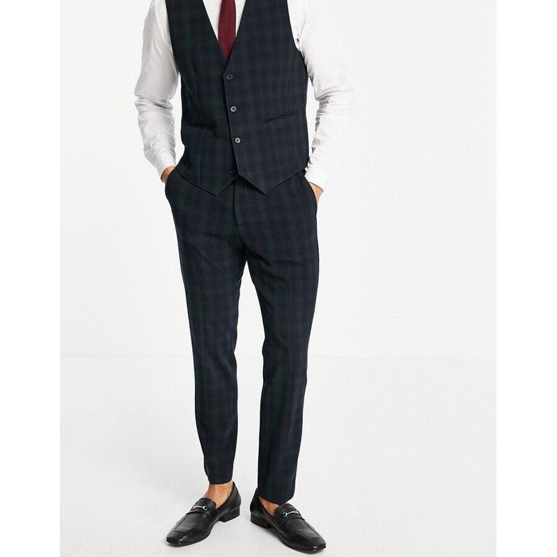 ASOS Design Men’s Navy Checkered Skinny Trousers | ASOS Design In Lebanon