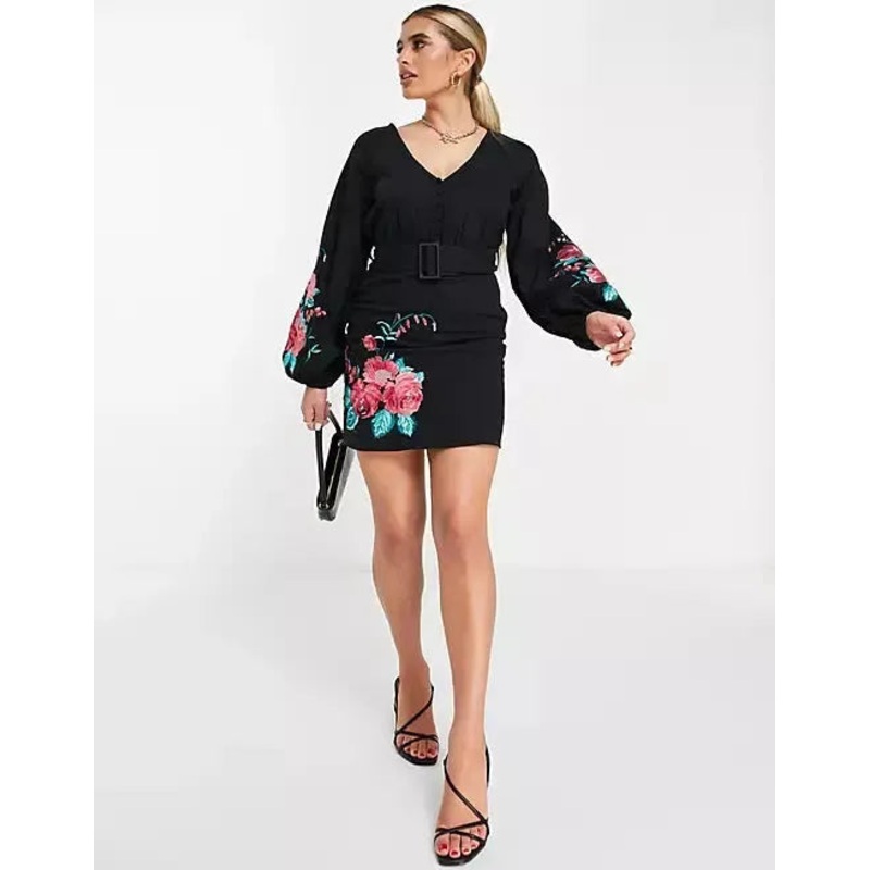 Asos Design Women’s Black Dress ANF875