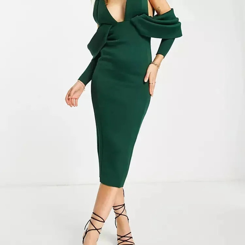 ASOS Design Women’s Dark Green Dress ANF1820