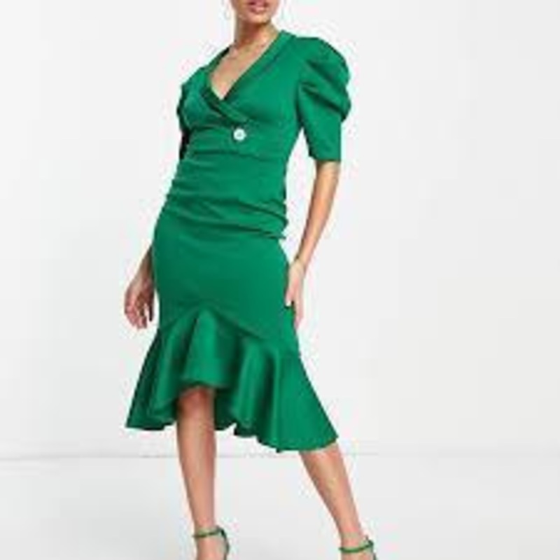 Asos Design Women’s Green Dress ANF780