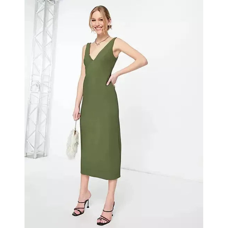 Asos Design Women’s Khaki Dress ANF1958