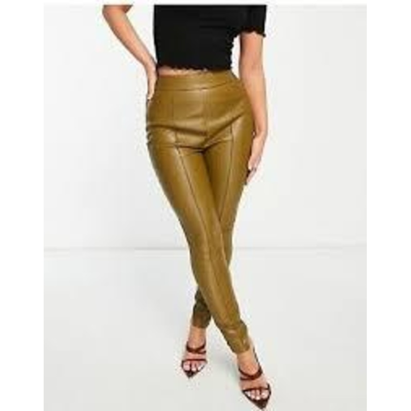 Asos Design Women’s Khaki Leather Legging ANF1434