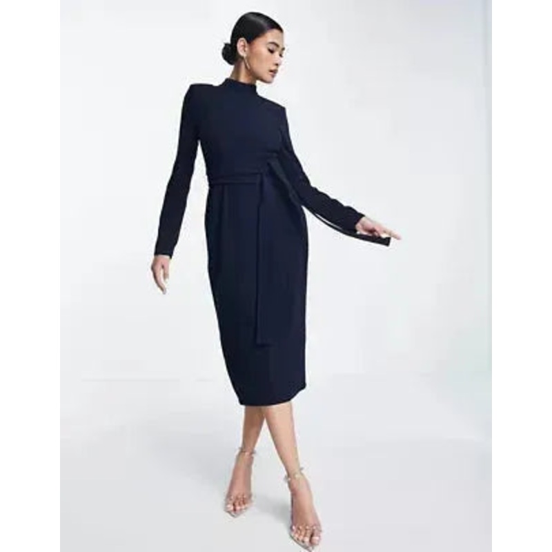 ASOS DESIGN Women’s Navy Blue Dress ANF770