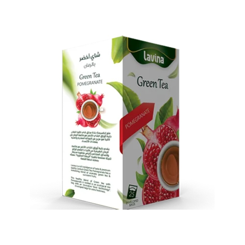 Lavina Green Tea Pomegranate 25 Bags |Lavina In Lebanon