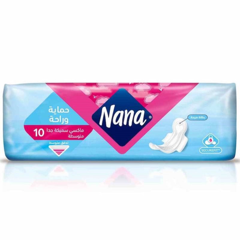 Nana Protection & Comfort Maxi Extra Thick Regular Normal 10 Pads | Nana In Lebanon