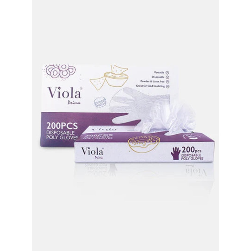 Viola Prima Disposable Poly Gloves (200 gloves)