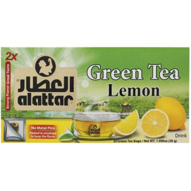 Al Attar Green Tea Lemon 12 Bags | Al Attar In Lebanon