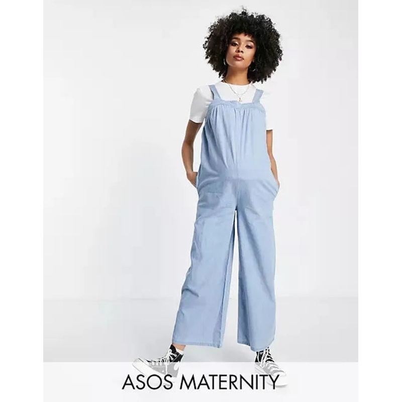 Asos Design Maternity Women’s Blue Jumpsuit ANF803