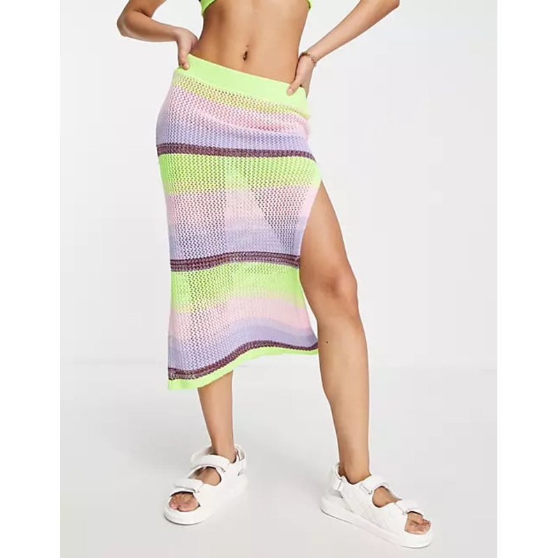 Miss Selfridge Women’s Multicolor Striped Skirt ANF1589