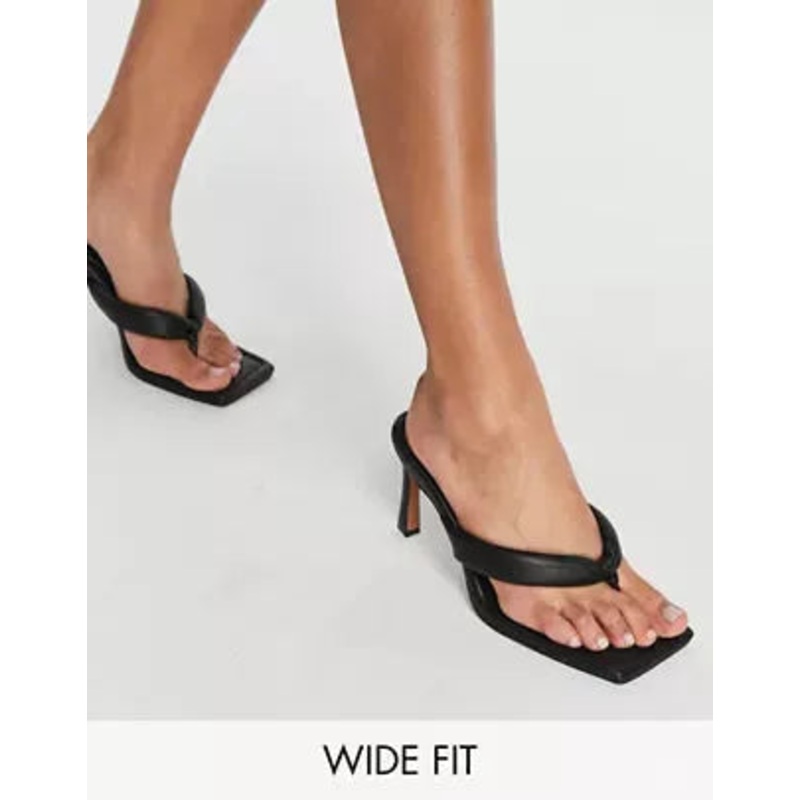 Asos Design Women’s Black Haven Padded Toe Thong Heeled Sandal |Asos Design In Lebanon