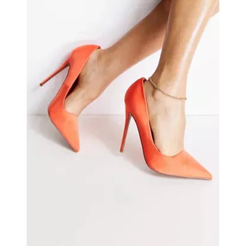 Asos Design Women’s Orange Passion Stiletto Court Heels |Asos Design In Lebanon