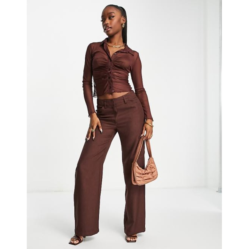 ASYOU Women’s Brown Mesh Shirt ANF2585