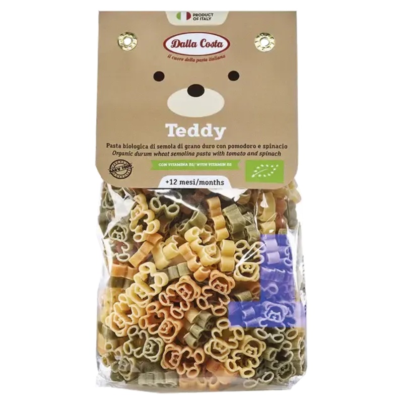 Dalla Costa Teddy Kids Pasta – Tomato & Spinach (+12months) 200g
