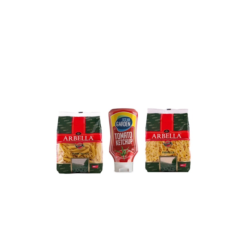 Ocean Garden Tomato Ketchup 510G + Arbella Pasta Shell 400g+ Penne Rigate 400g | Ocean Garden In Lebanon