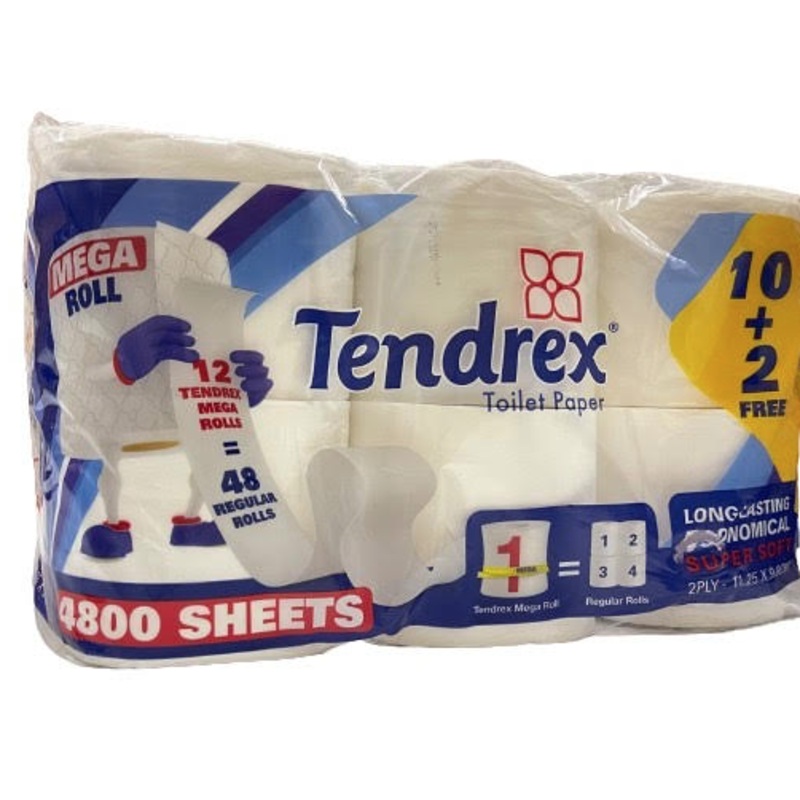 Tendrex Toilet Paper 10+2 Free (4800 Sheets) | Sanita In Lebanon