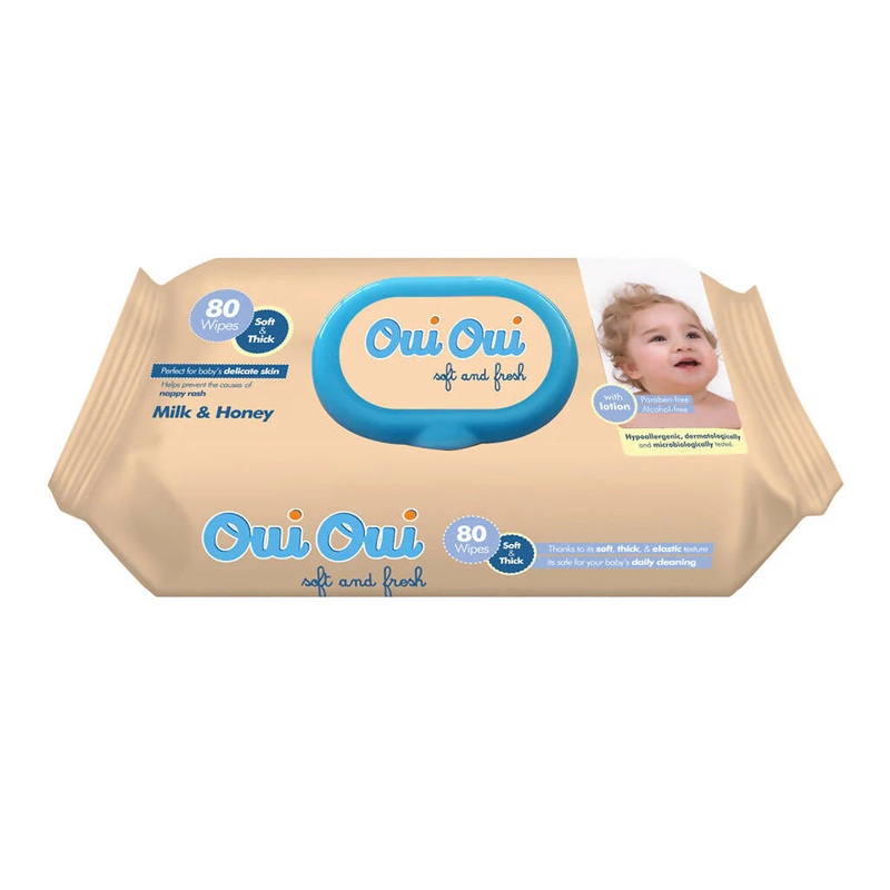 Oui Oui Wet Wipes Milk & Honey 80 Sheets | Oui Oui In Lebanon