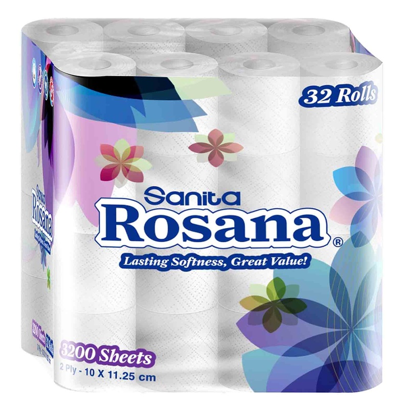 Sanita Rosana 2 Ply Toilet Paper Rolls 3200 Sheets 32 Count | Sanita In Lebanon