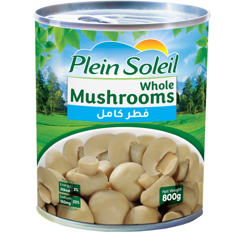 Plein Soleil Whole Mushrooms 800g  | Plein Soleil In Lebanon