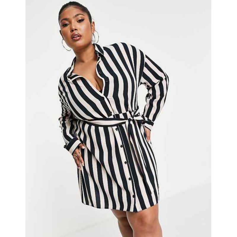 Asos Design Women’s Beige & Black Curve Dress ANF2716
