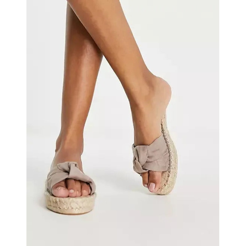 Asos Design Women’s Beige Jolly Knotted Mule Espadrille Slipper |Asos Design In Lebanon