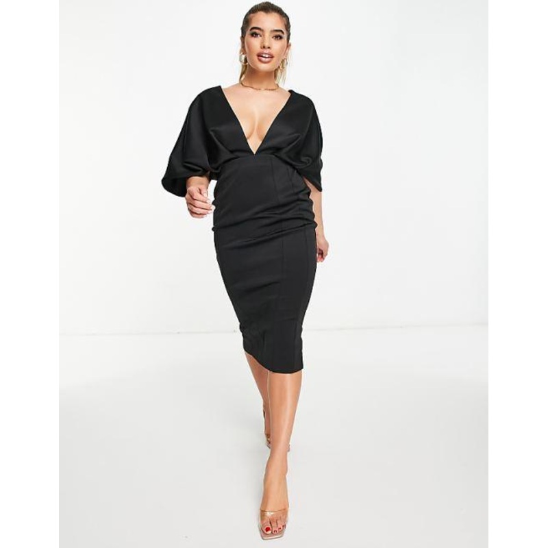 Asos Design Women’s Black Batwing Dress ANF2708