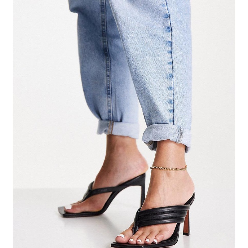 Asos Design Women’s Black Wide Fit Herring Padded Toe Thong Heels |Asos Design In Lebanon