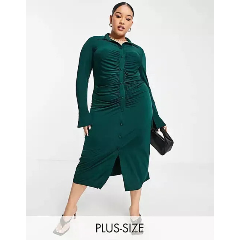 Asos Design Women’s Dark Green Dress ANF821