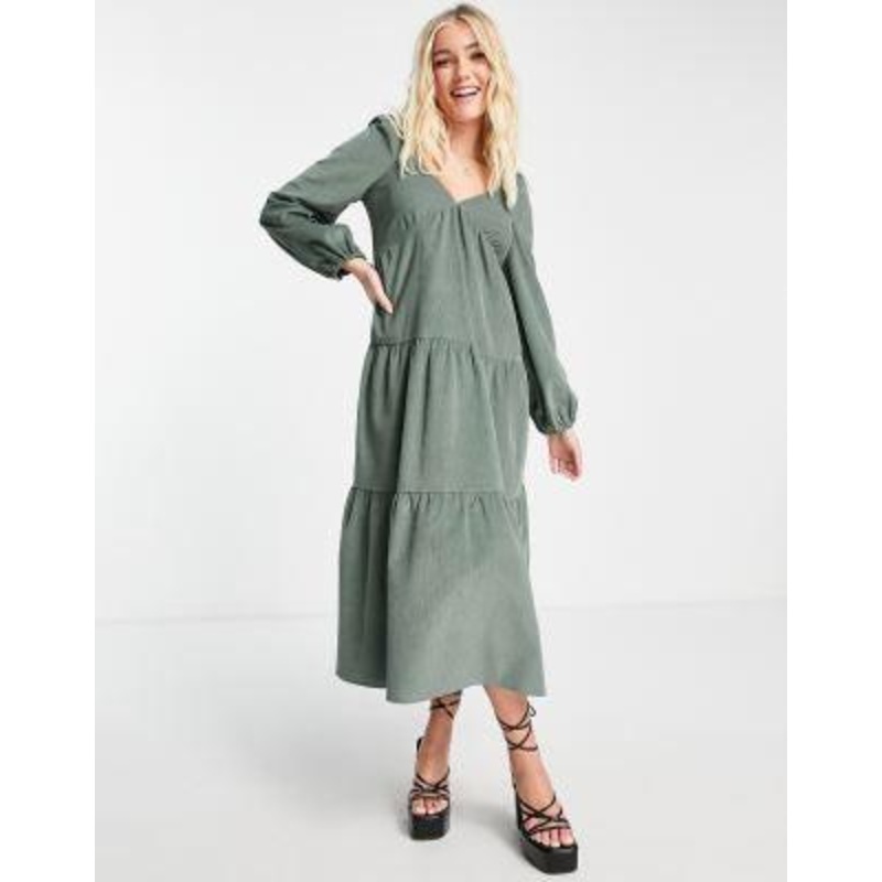 Asos Design Women’s Khaki Babydoll Dress ANF2682