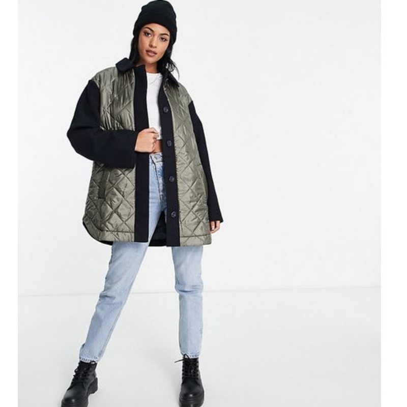 Asos Design Women’s Khaki/Navy Jacket 11632877 ANF69  (AN69/AN57)(zone 6)