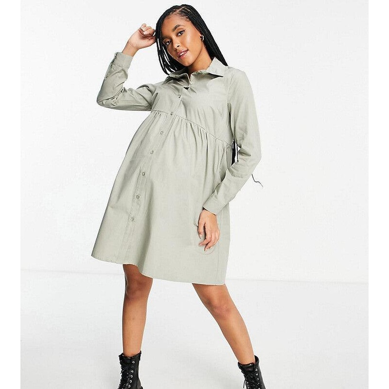 Asos Design Women’s Khaki Shirt Dress ANF3086