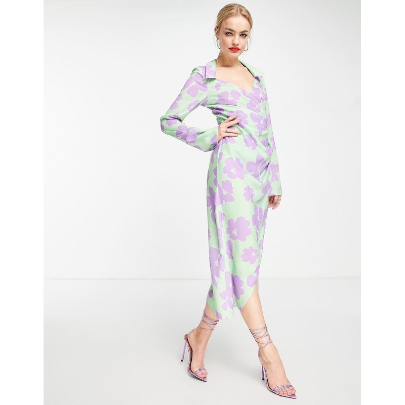 Asos Design Women’s Multicolor Long Dress ANF2893