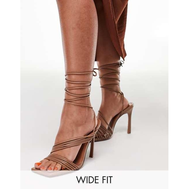 Asos Design Women’s Nude Wide Fit Nest Strappy Tie Leg Heel |Asos Design In Lebanon