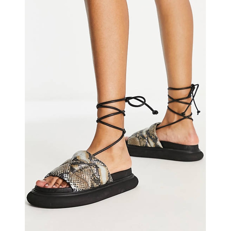 TopShop Women’s Black Flat Lace Up Sandal |TopShop In Lebanon
