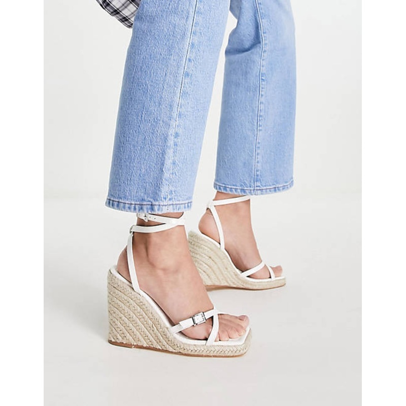 Topshop  Women’s White Wilma High Espadrille Sandal |Topshop In Lebanon