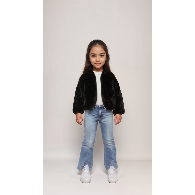 Terranova Girl’s Black Fur Jacket |Terranova  in Lebanon