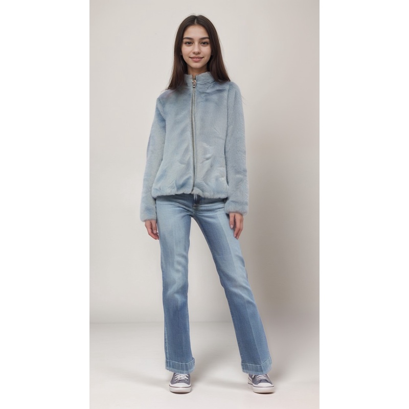 Terranova Girl’s Blue Fur Jacket |Terranova  in Lebanon