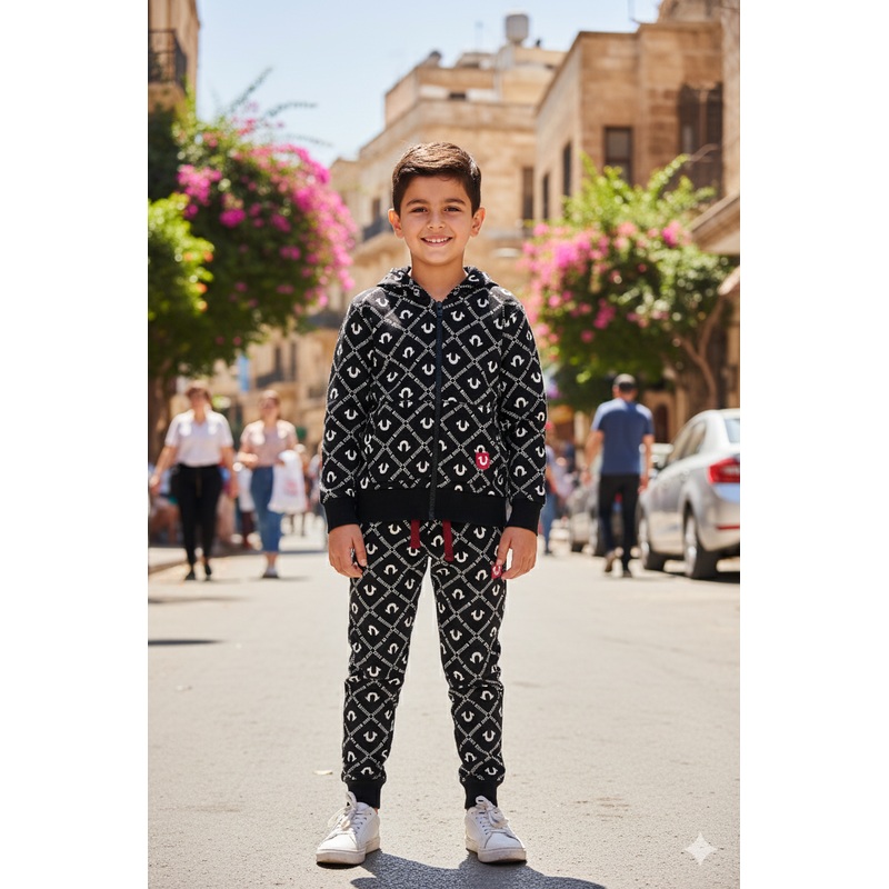 True Religion Boy’s Black Printed Pajama Set 2pcs| True Religion In Lebanon