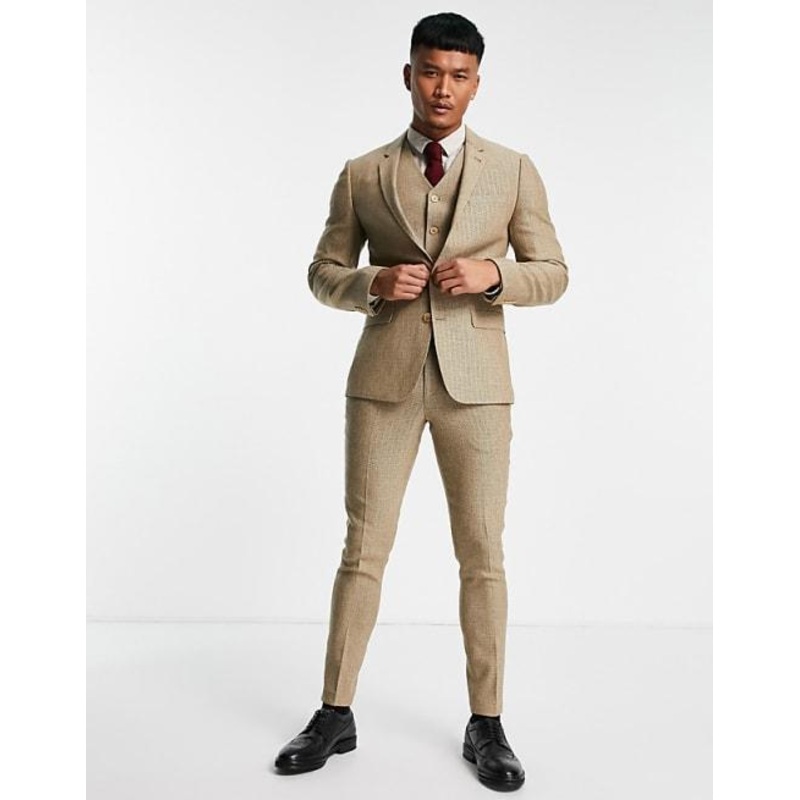 Asos Design Men’s Beige Skinny Wool Mix Suit Trouser ANF2333