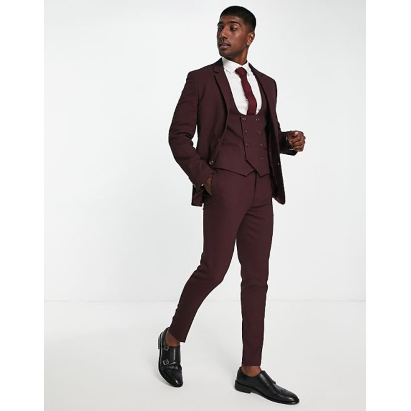 Asos Design Men’s Burgundy Skinny Blazer ANF3345